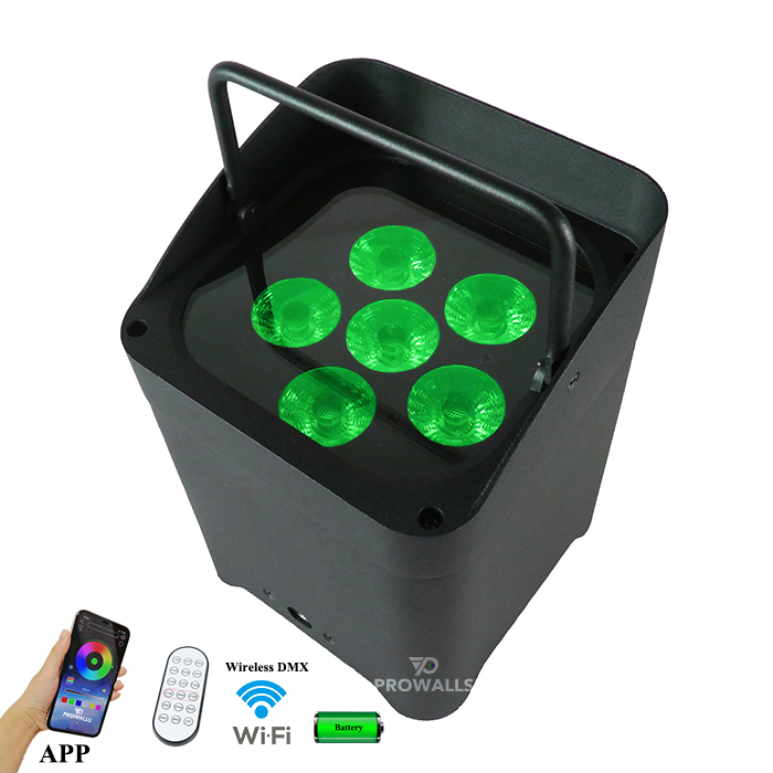 WIFI 배터리 무선 6in1 충전식 LED 파 업라이트